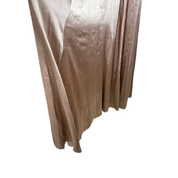 NWOT Galina Signature Champagne Sleeveless Bridesmaid Dress Size 12 Draped Satin - Picture 5 of 14